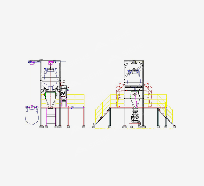 Discharging and Feeding Station for both small bag and ton bag