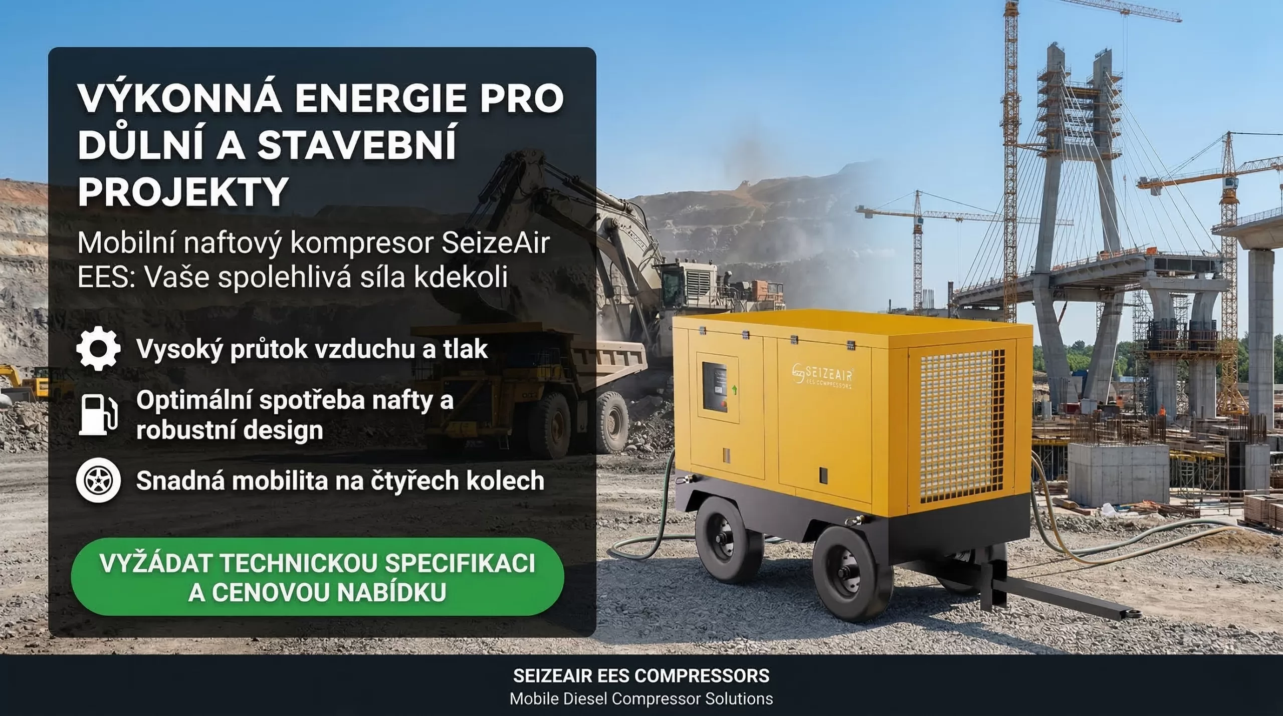 Mobilní dieselový kompresor